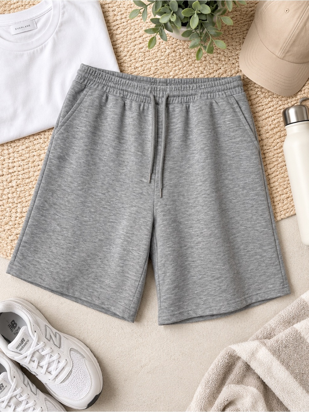 Gray Athletic Drawstring Shorts for Women - Casual Everyday Comfort